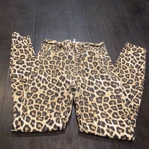 Leopard Print Celebrity Pink High Rise Ankle Skinny 0/24